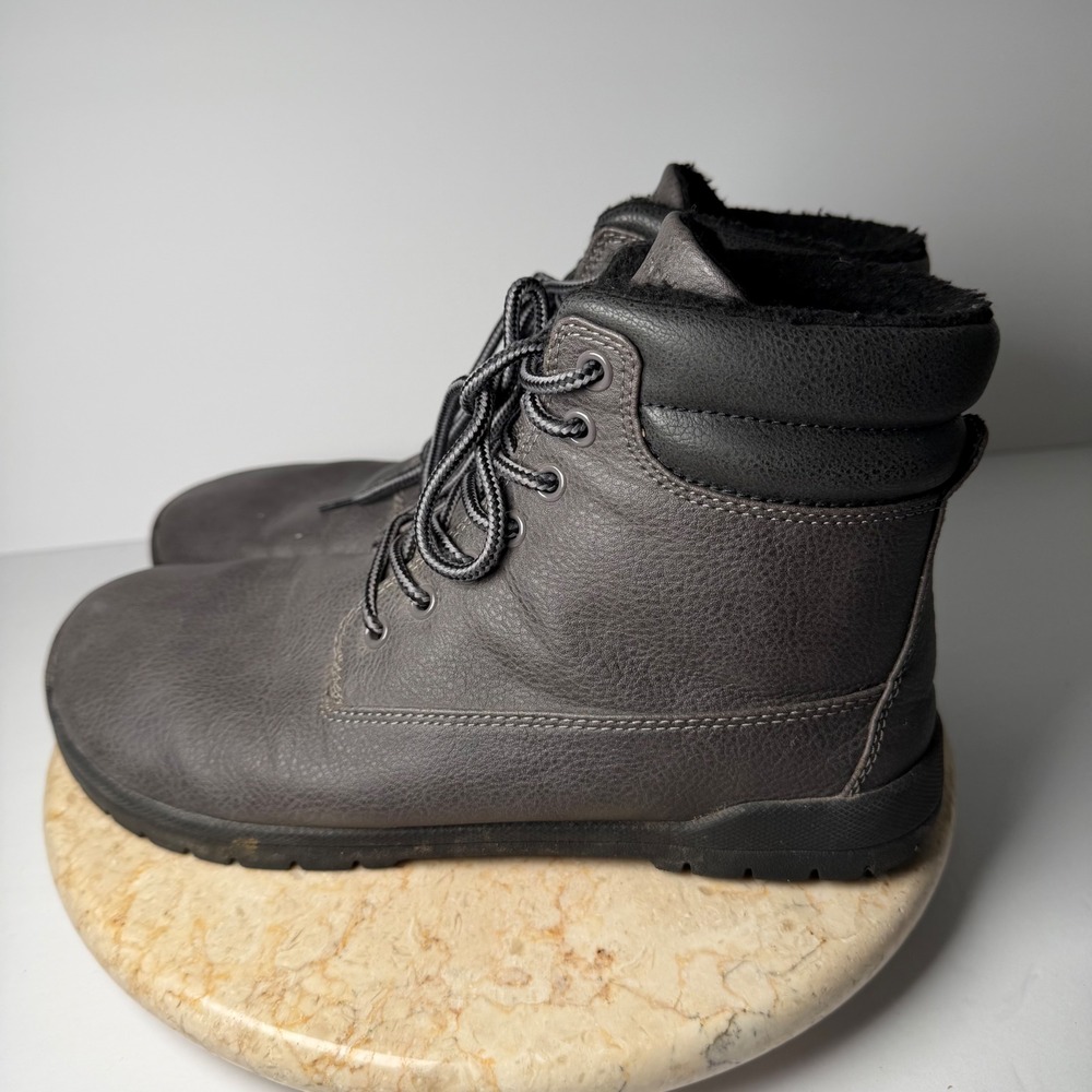 Feelgrounds Patrol Winter Boots EU 41 Dark Grey Vegan Leather Barefoot Zero Drop